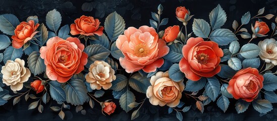 Wall Mural - Floral Arrangement in a Dark Background