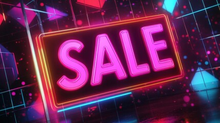 Bright Neon Sale Sign for Business Promotion and Retail Advertisement