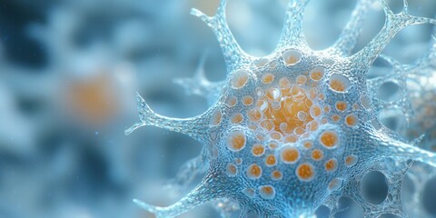 Wall Mural - render a 3d microscopic scene of a pollen grain