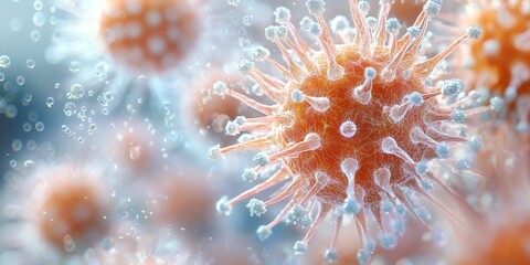 Wall Mural - render a 3d microscopic scene of a pollen grain