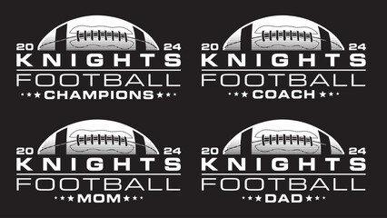 Wall Mural - Football Champions 2024 - Knights Designs is a sports design template that includes a graphic basketball and a space for your own teams name. This design is great for advertising and promotions.