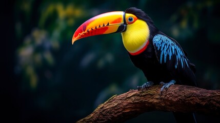 A photo of a colorful toucan