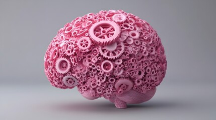 Poster - Surreal Pink Cerebral Structure Organic Patterns Scientific Experiment Conceptual Digital Design