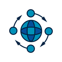 Wall Mural - Global Network icon