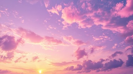 Wall Mural - tranquil moment: majestic pink and purple sunset over horizon