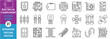 © Parbat - A set of line icons related to Electrical Component. Electrical, circuit, inductor, capacitor, diode, motherboard, fuse, distributor, semi-conductor, resistor, and so on. Vector outline icons set.