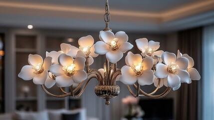 Sticker - Elegant White Flower Chandelier