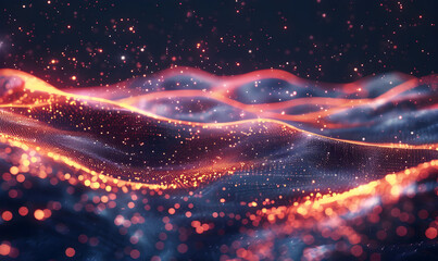 abstract 3d design background waves particle splash in 3d abstract