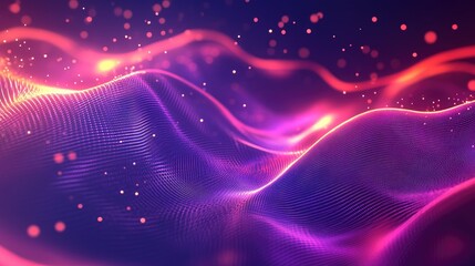 Poster - Creative sound wave background with pulsating, fluid lines and glowing effects. Suitable for tech and music-related projects, showcasing dynamic movement.
