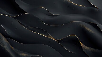 Poster - Dark grey luxury backdrop featuring gold light lines with smooth shadowing, ideal for a sleek and elegant visual effect.
