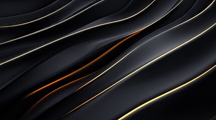 Poster - Dark grey luxury backdrop featuring gold light lines with smooth shadowing, ideal for a sleek and elegant visual effect.