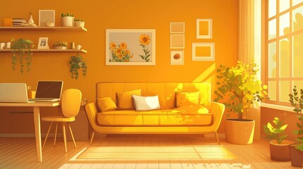 Sticker - modern living room