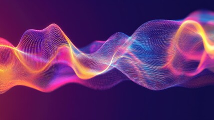 Poster - High-energy sound wave background design featuring dynamic lines and vibrant colors. Ideal for music, digital media, and technology-themed graphics.