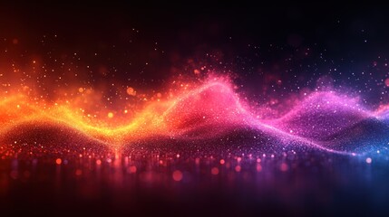 Wall Mural - Abstract Colorful Glowing Particles Background