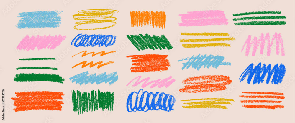 Multi colored charcoal pencil scribble vector set. Vector charcoal ...