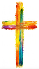 Wall Mural -  cross composed of bold, vertical and horizontal brush