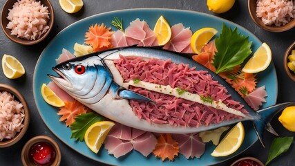 fresh fish with lemon and spices