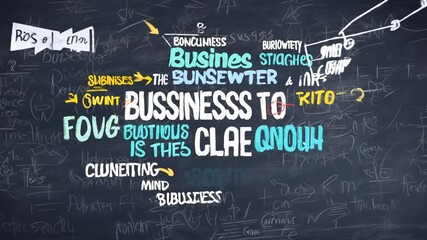 Poster - Creative Business Brainstorming Session on a Chalkboard in an Office Generative AI