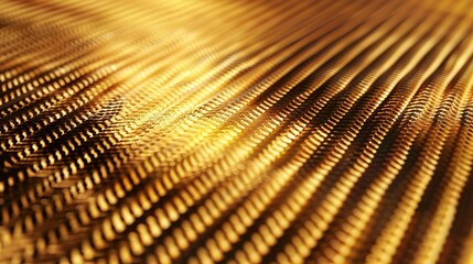 Poster - Top view of a golden carbon fiber surface, providing a luxurious and modern background.