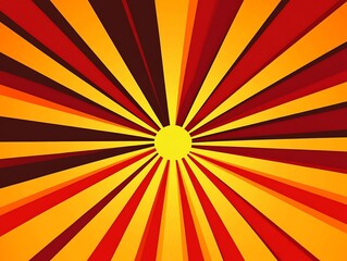 Wall Mural - Sunburst  red, yellow and peach background