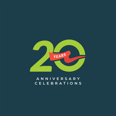 Wall Mural - 20 Years Anniversary Celebration Vector Template Design Illustration