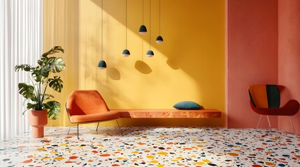 Trendy Terrazzo Tile Pattern with Bold Colorful Chips for Unique Interior Design