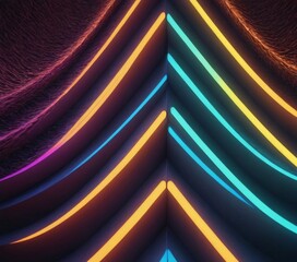 Aufkleber - abstract neon background with curved lines