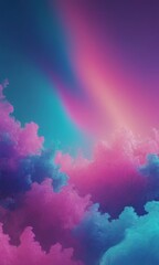 Aufkleber - colorful sky with clouds and rainbow colored