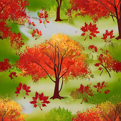 Wall Mural - autumn tree in autumn