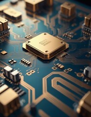 Poster - cpu chip on circuit
