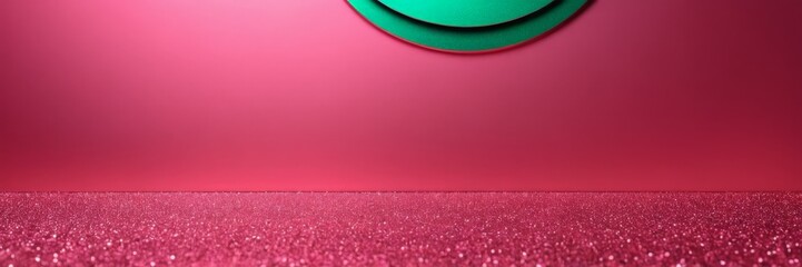 Poster - green mask on pink background