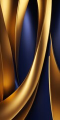 Wall Mural - golden ribbon on blue background