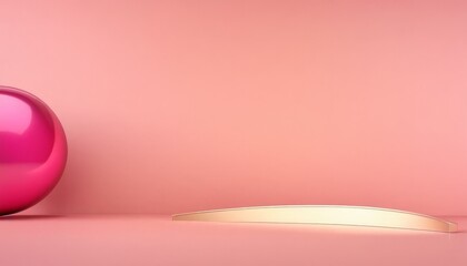 Poster - pink apple with gold edge on background