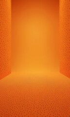 Poster - room with orange walls and large wall