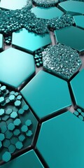 Aufkleber - 3d hexagon with many hexagons
