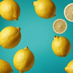 Poster - group lemons and lemon slice