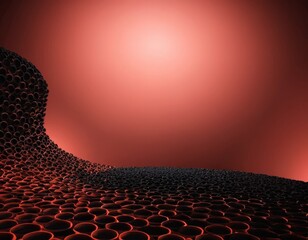 Poster - red background with large amount circles