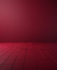 Aufkleber - red room with wall and floor