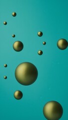 Poster - bunch gold balls floating in the air
