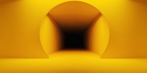 Poster - yellow room with light coming from the ceiling