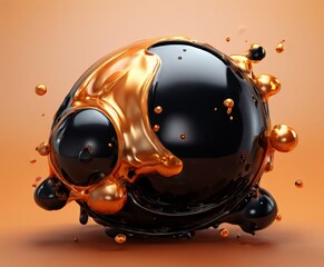 Aufkleber - black and gold colored object