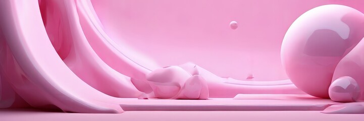 Aufkleber - pink background with white and object