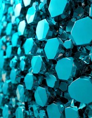 Poster - blue background with many small pieces glass