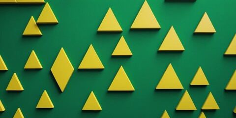 Aufkleber - yellow triangles on green background