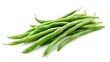 © Mr image - 45. 'An isolated close-up of a fresh bunch of green beans on a white background, emphasizing their nutrient-rich qualities