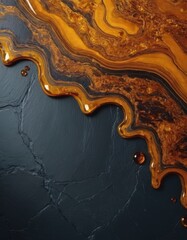 Poster - close up black and gold marble background