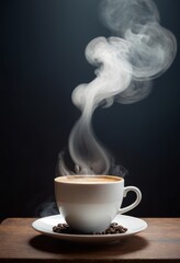 Aufkleber - cup coffee with steam rising out it