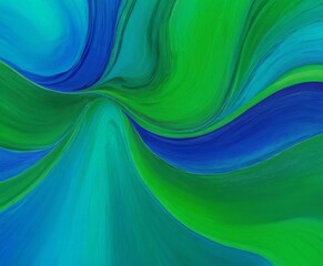 Poster - green and blue abstract painting