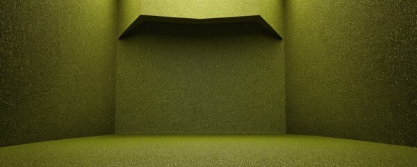 Poster - green room with black wall and light
