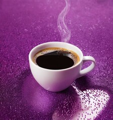 Aufkleber - cup coffee with steam rising out it